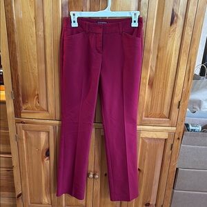 Express Low Rise Cranberry Straight Leg Pants